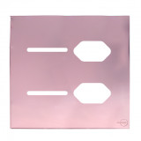 Placa p/ 2 Interruptores + Tomada dupla 4x4 - Novara Glass Ouro Rose